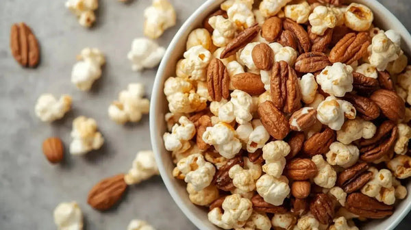 Popkorn und Nüsse zum snacken
