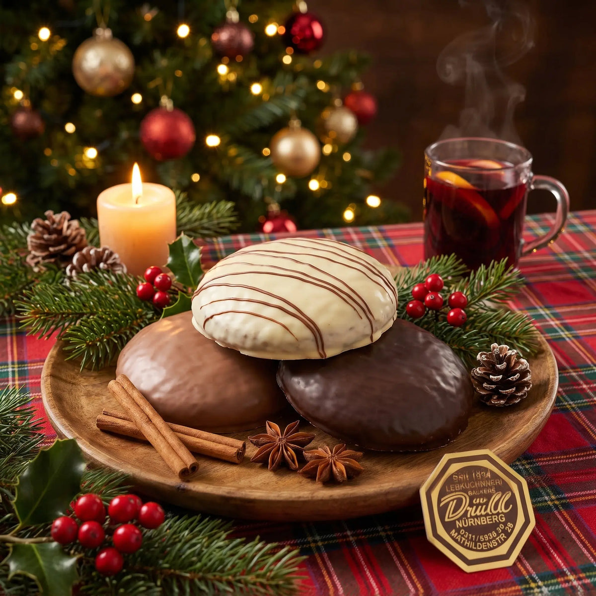 Lebküchnerei Düll 3er Beutel Schokomischung mit drei Elisenlebkuchen 300g - Feinkost Schmitz