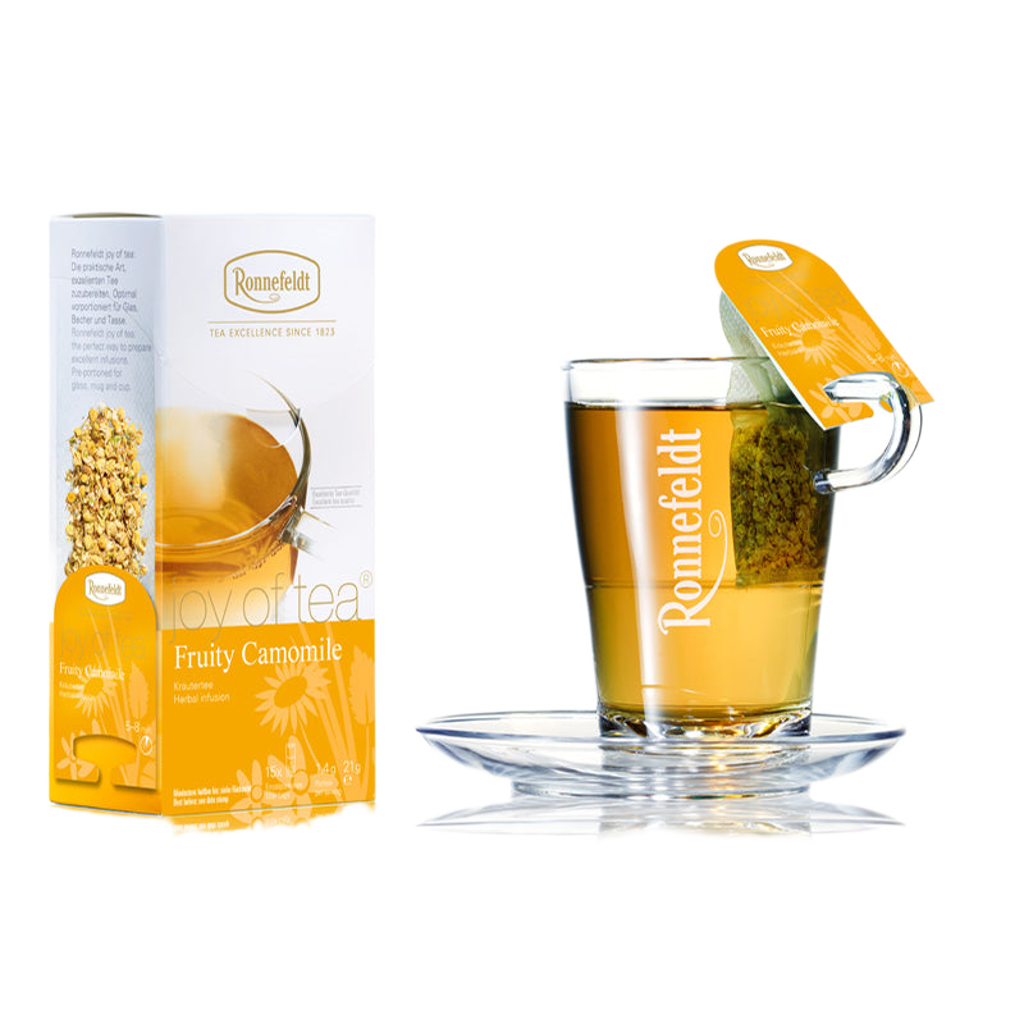 Ronnefeldt Joy of Tea Fruity Camomile – einzeln kuvertierte Seidenbeutel