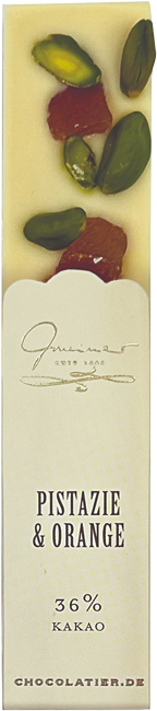 Gmeiner Schokoriegel Pistazie & Orange 36% 