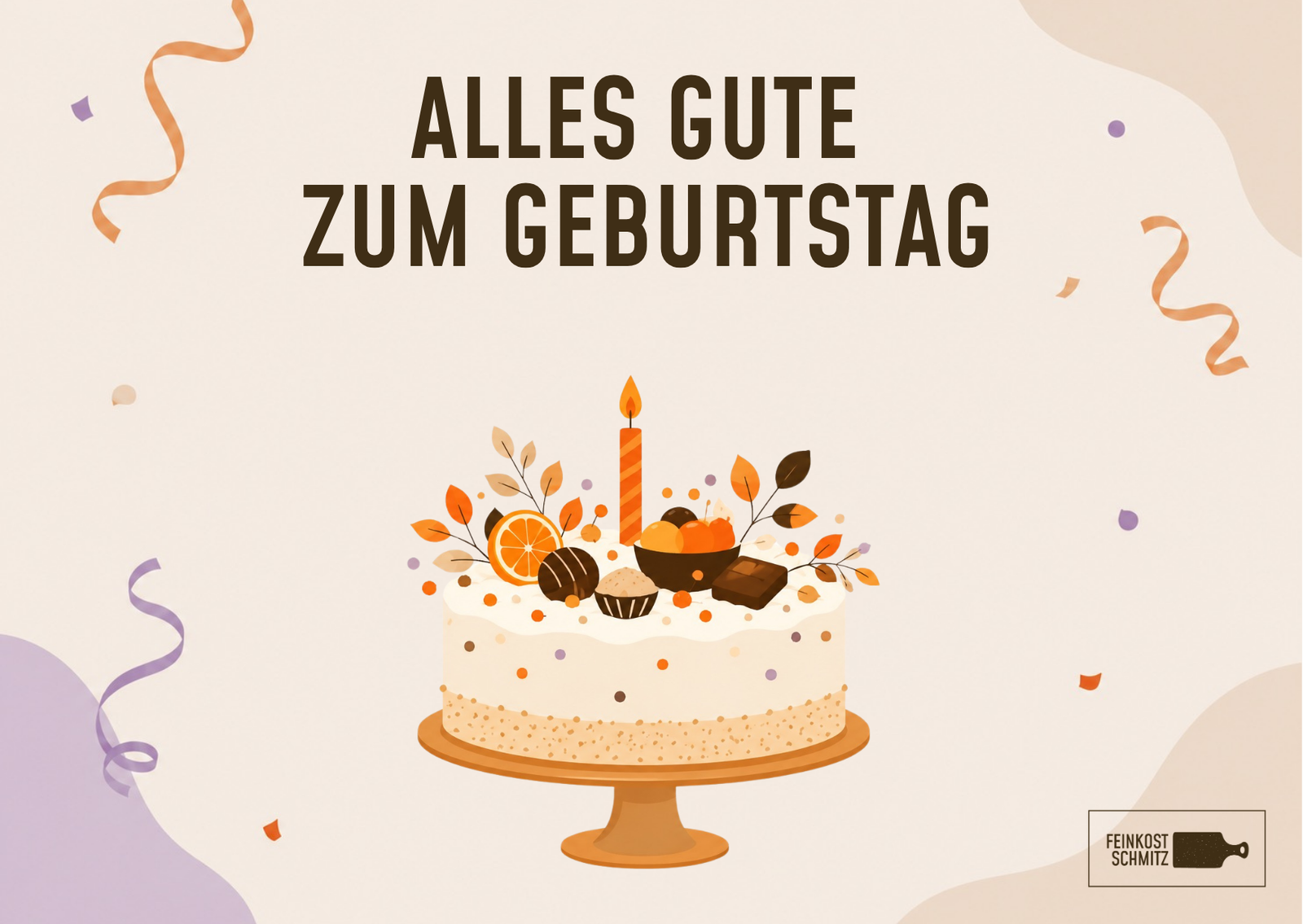 Grusskarte "Geburtstagskuchen" Feinkost Schmitz