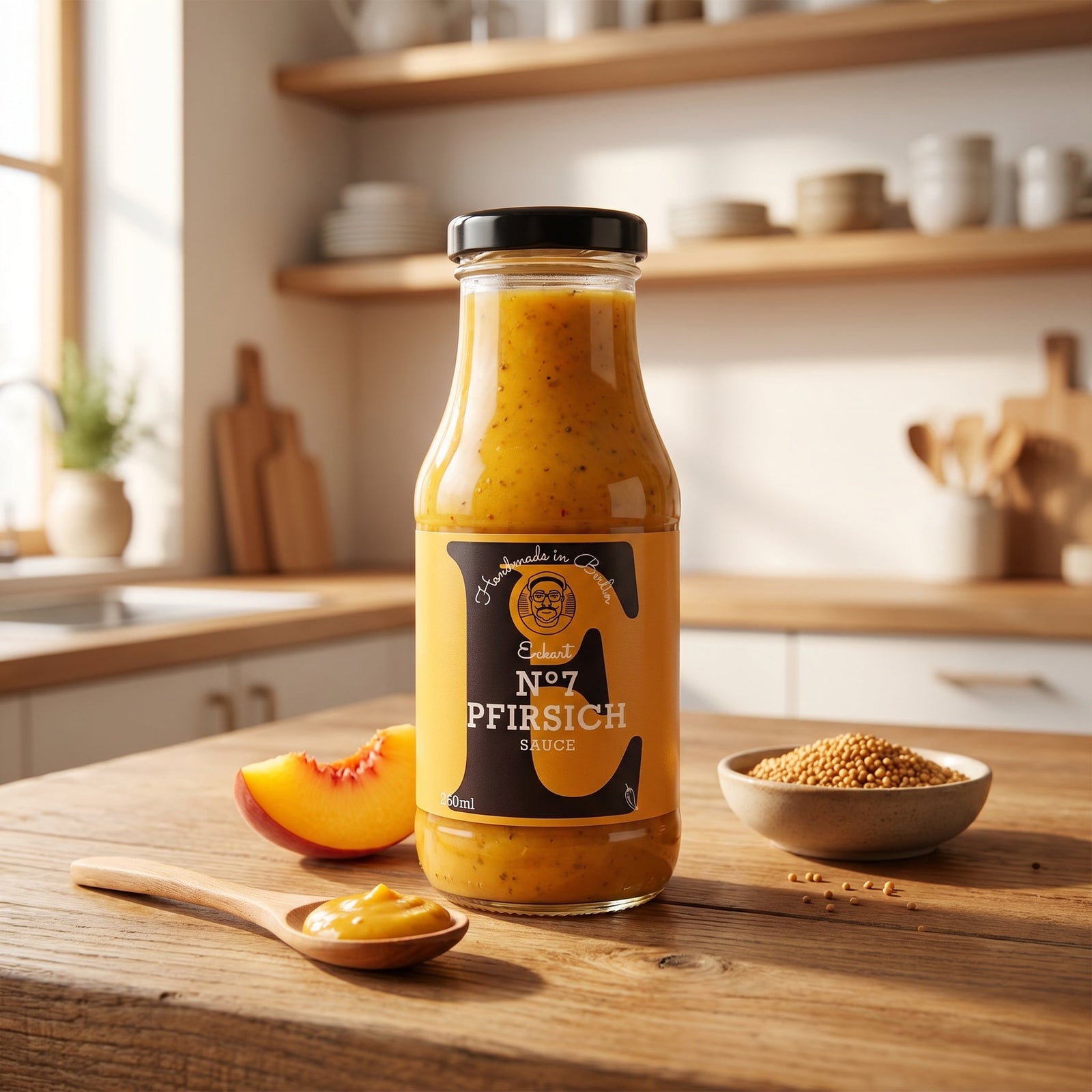 Eckart Saucen Nr. 7 - Pfirsich Senf Sauce 250ml VEGAN - Feinkost Schmitz