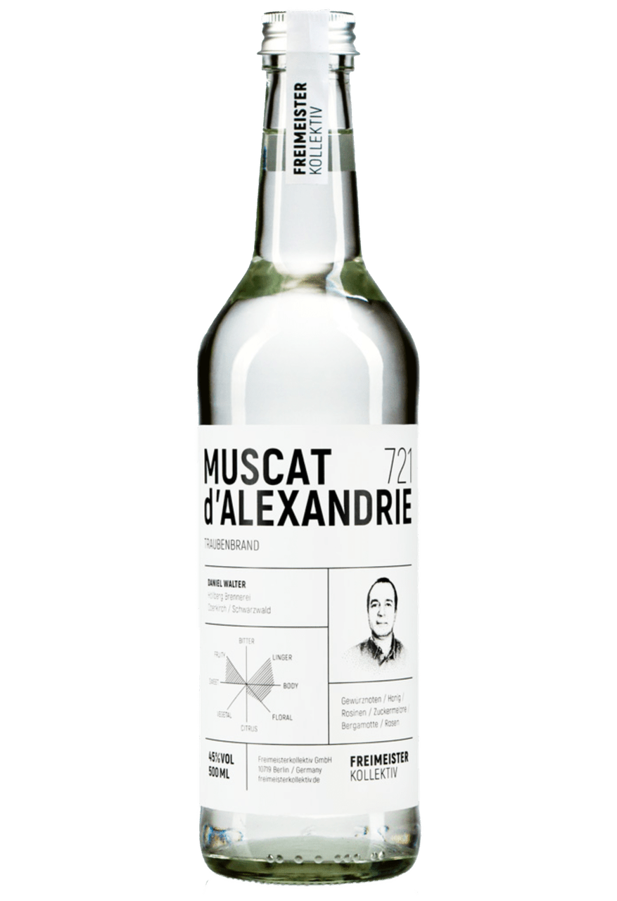 Freimeisterkollektiv Muscat D’Alexandrie 721 – Traubenbrand 0.5L / 45% vol. - Feinkost Schmitz