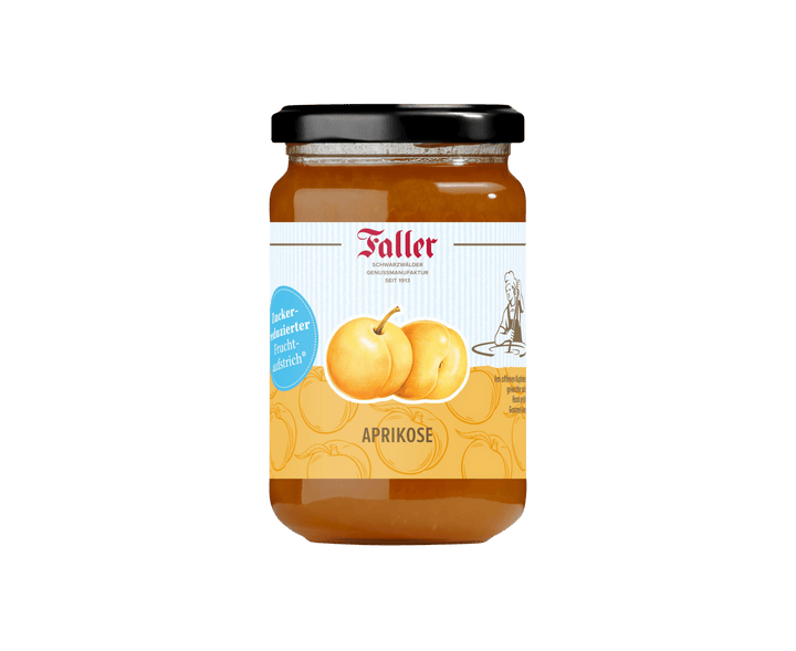 Genussmanufaktur Faller Aprikose zuckerreduzierter Fruchtaufstrich 300g VEGAN - Feinkost Schmitz