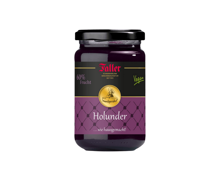 Genussmanufaktur Faller Holunder Konfitüre 330g VEGAN - Feinkost Schmitz