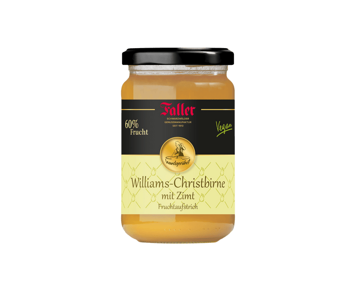 Genussmanufaktur Faller Konfitüre Williams Christbirne mit Zimt 330g VEGAN - Feinkost Schmitz