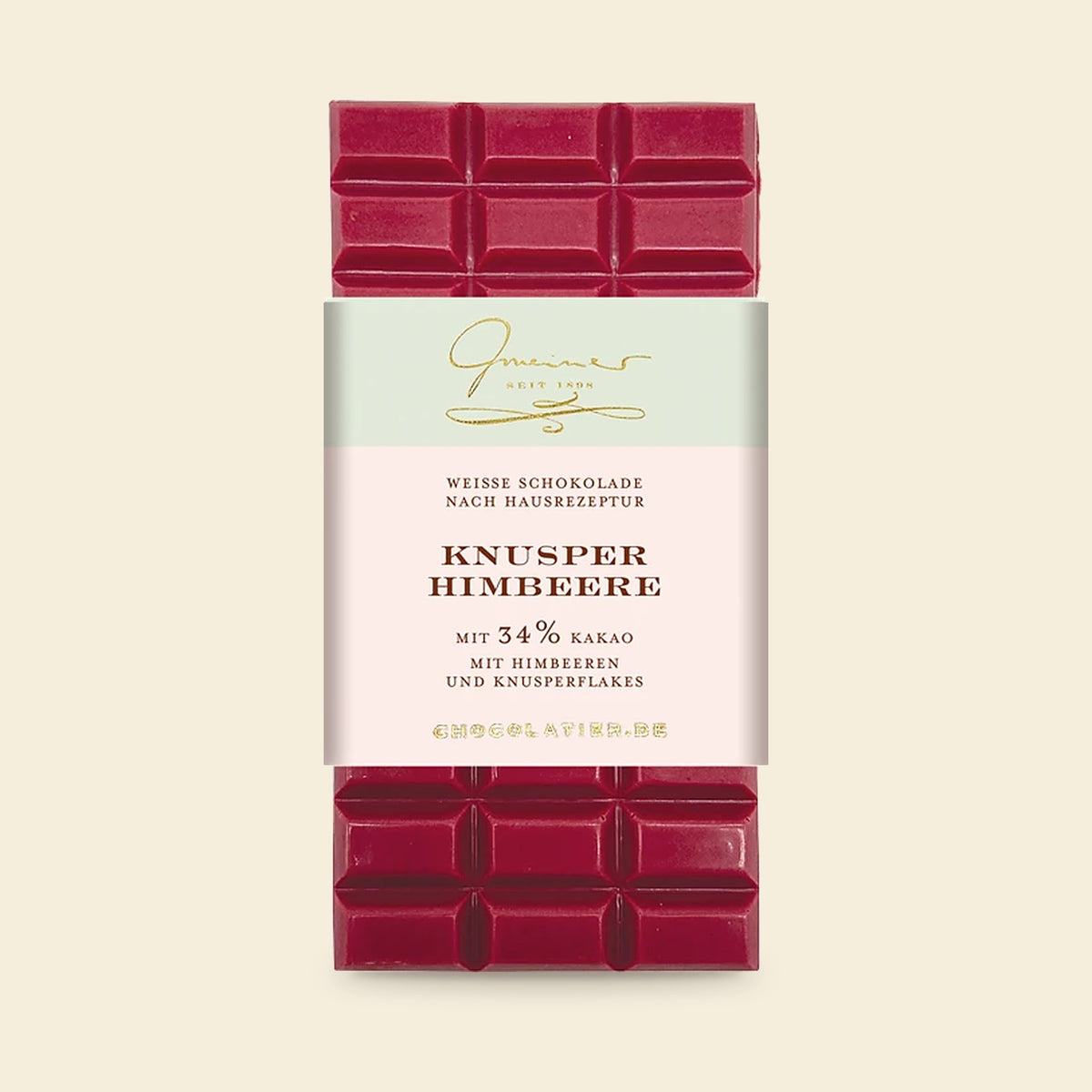 Gmeiner Confiserie Schokolade Knusper Himbeere 34% 100g