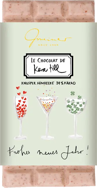 Gmeiner Schokolade - Happy new year, Knusper Himbeere, 34% - Feinkost Schmitz