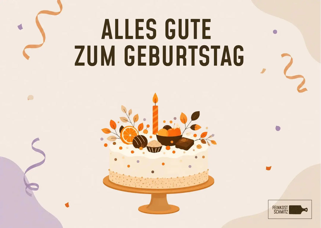 Grusskarte "Geburtstagskuchen" Feinkost Schmitz