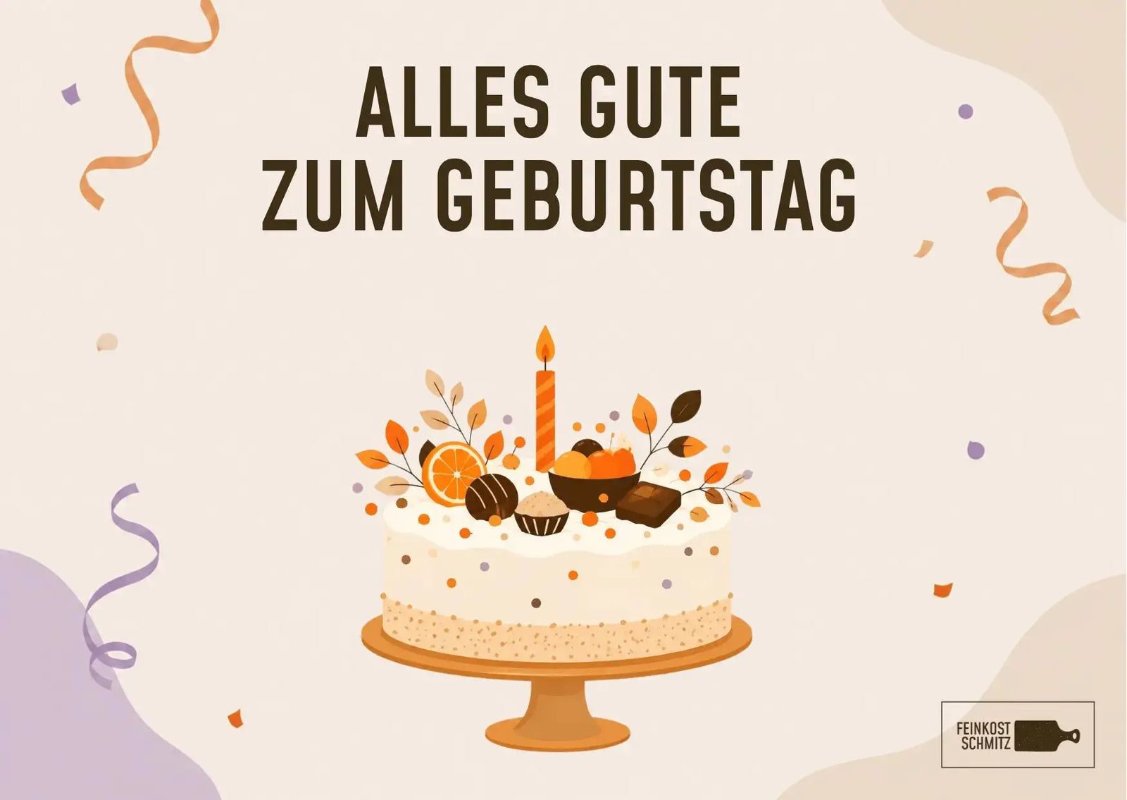 Grusskarte "Geburtstagskuchen" Feinkost Schmitz
