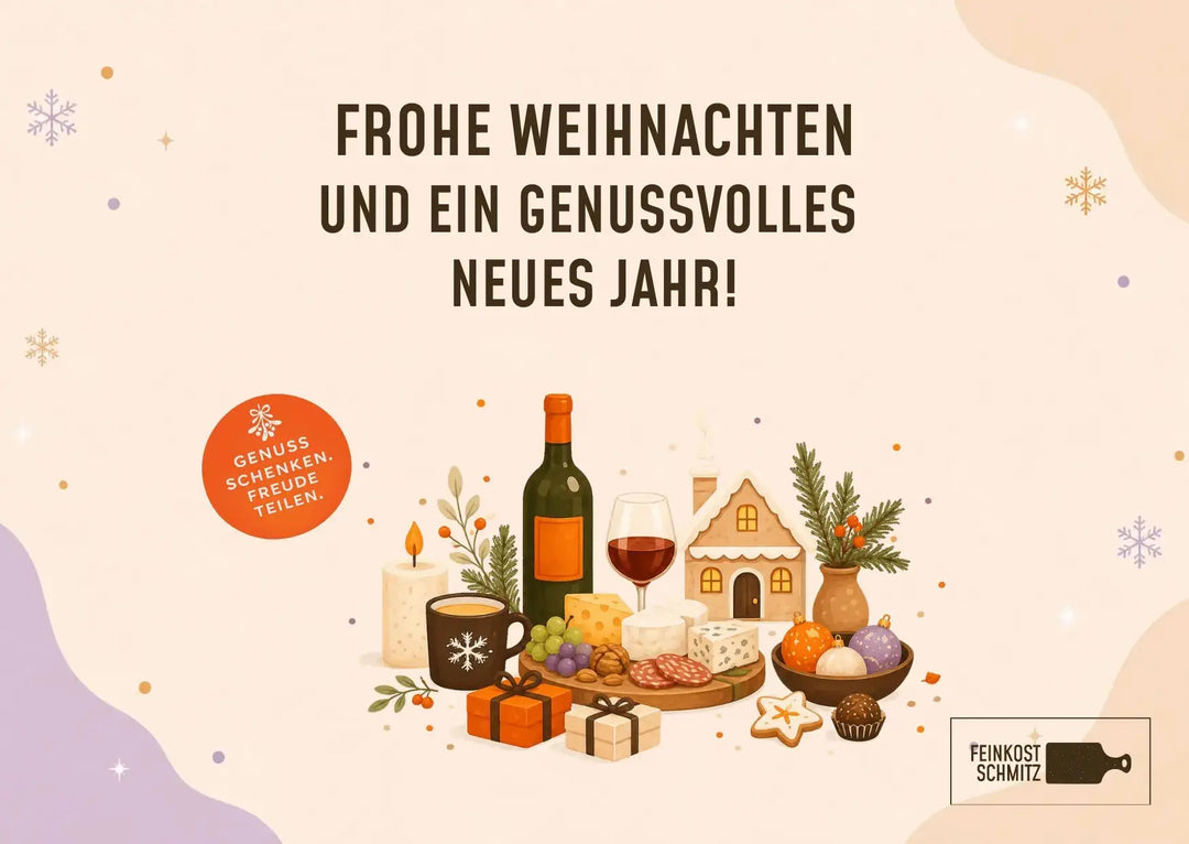 Grusskarte "Weihnachtsessen" Feinkost Schmitz