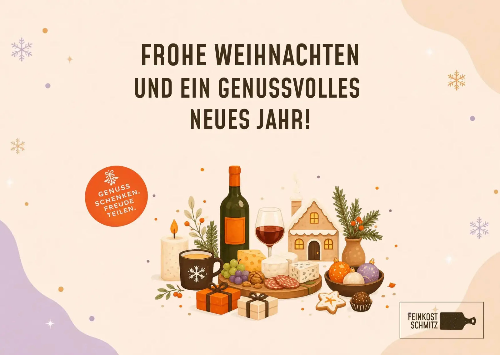 Grusskarte "Weihnachtsessen" Feinkost Schmitz
