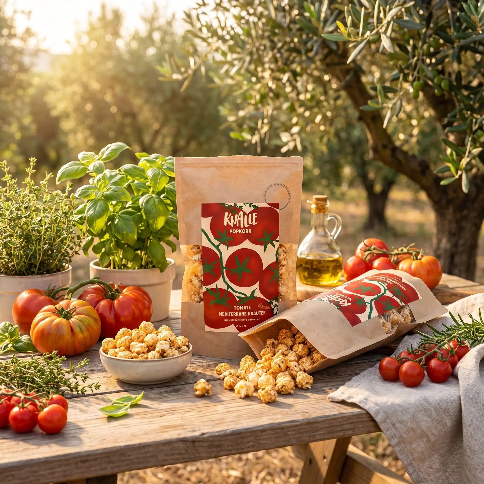 Knalle Popcorn Tomate Mediterrane Kräuter, sommerliche Stimmung
