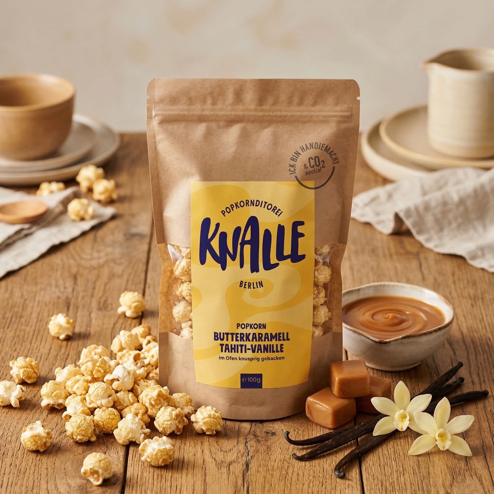 Knalle Popkorn Butterkaramell Tahiti - Vanille - Feinkost Schmitz