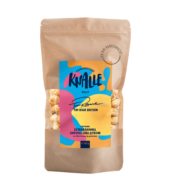 Knalle Popkorn Extrakaramell Chipotle Chili Zitrone TIM RAUE Edition 100g - Feinkost Schmitz