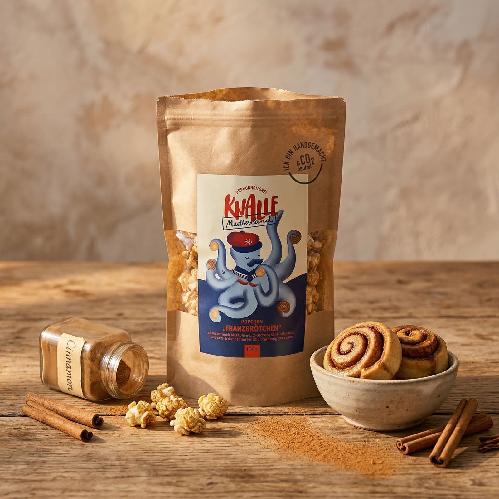 Knalle Popkorn Franzbrötchen/ Zimtschnecke - Feinkost Schmitz