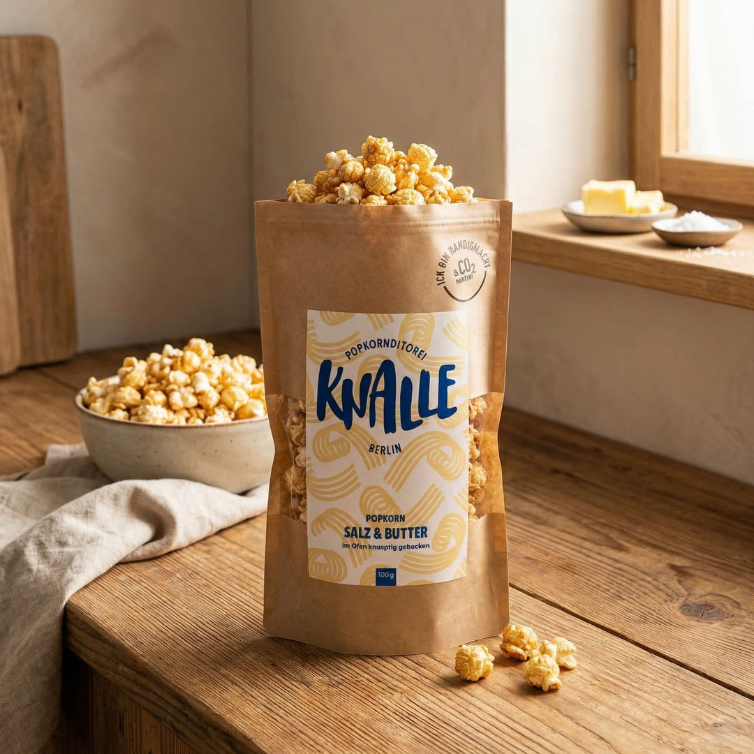 Knalle Popkorn Salz und Butter - Feinkost Schmitz