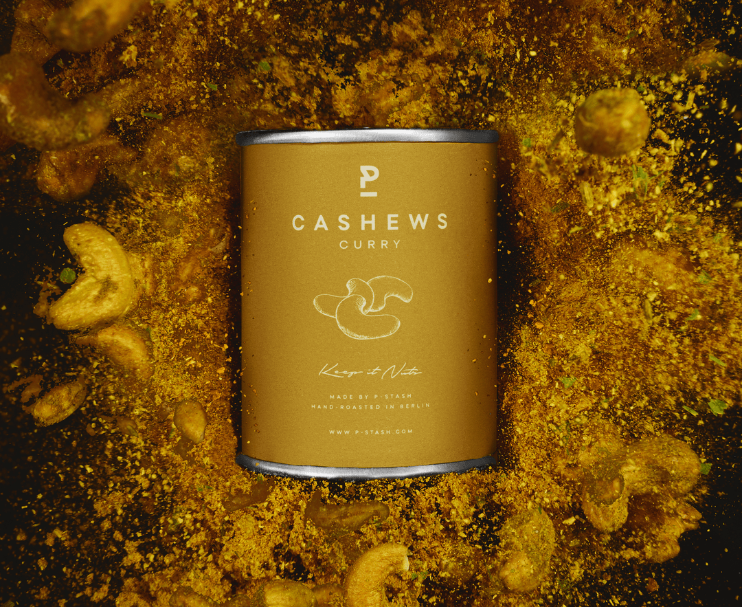 P-Stash Handgeröstete Cashew - Curry 55g - Feinkost Schmitz