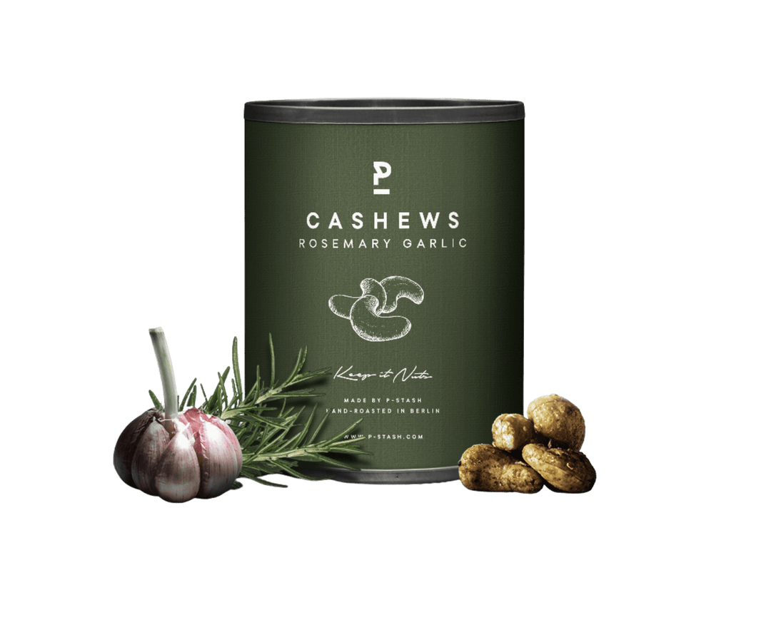 P - Stash Cashew - Rosmarin und Knoblauch 55g - Feinkost Schmitz