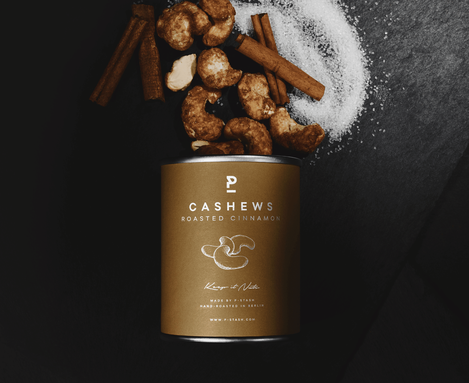 P - Stash Cashew - Zimt und Zucker 55g - Feinkost Schmitz