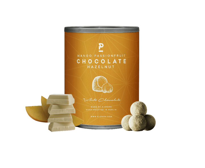 P - Stash Haselnüsse - weisse Schokolade Mango Passionsfrucht 60g - Feinkost Schmitz