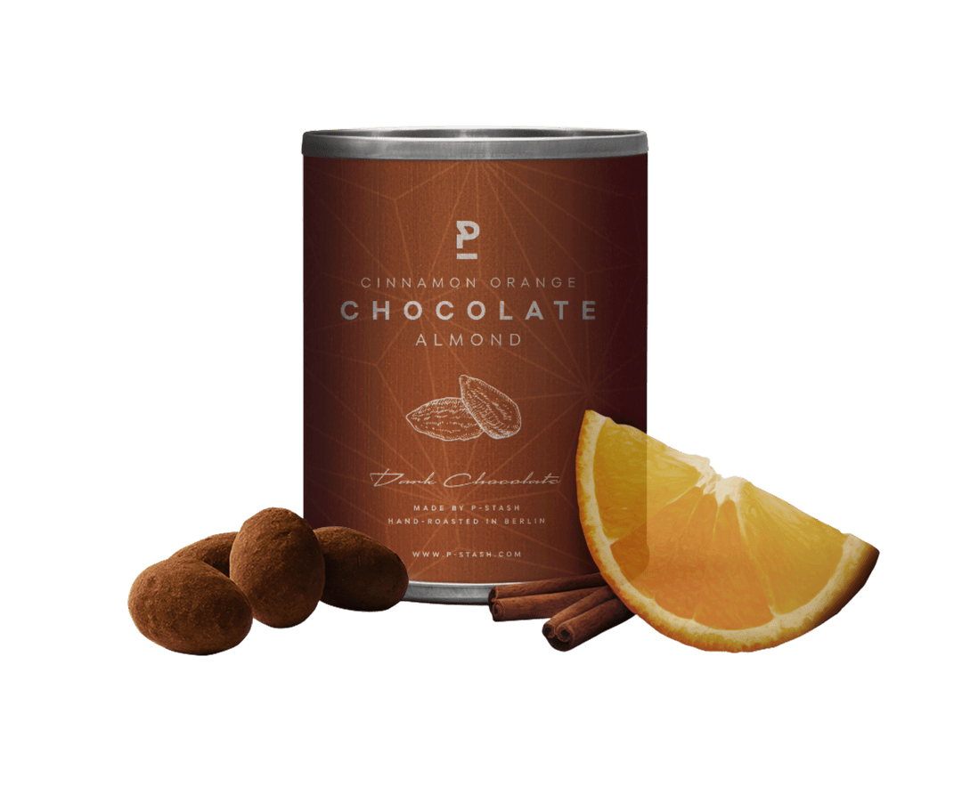 P - Stash Mandeln - Dunkle Schokolade mit Zimt &amp; Orange 60g - Feinkost Schmitz