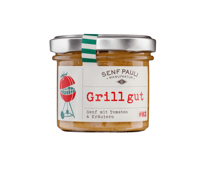 Senf Paul " Grill gut" - Senf mit Tomaten &amp; Kräutern 110ml - Feinkost Schmitz