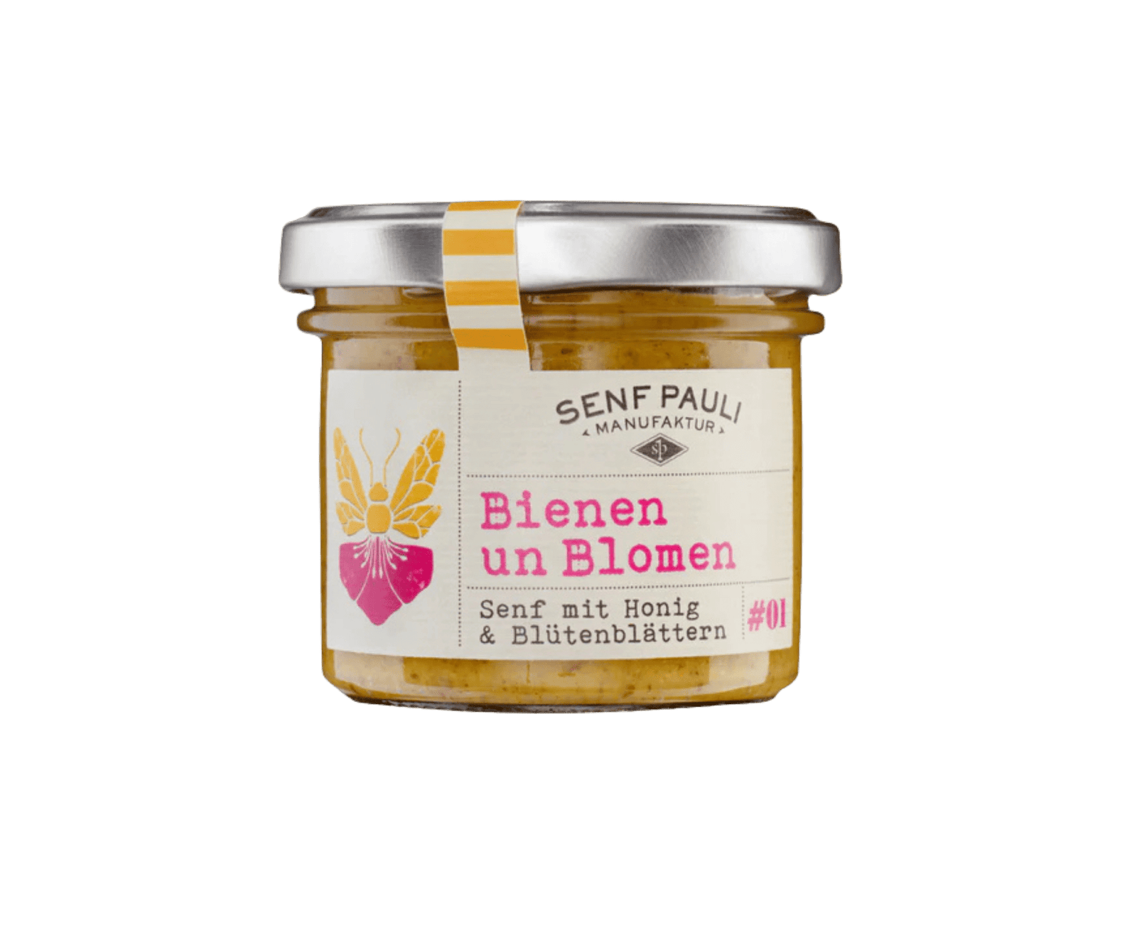 Senf Pauli "Bienen un Blomen" - Senf mit Honig und Blütenblätter 110ml - Feinkost Schmitz