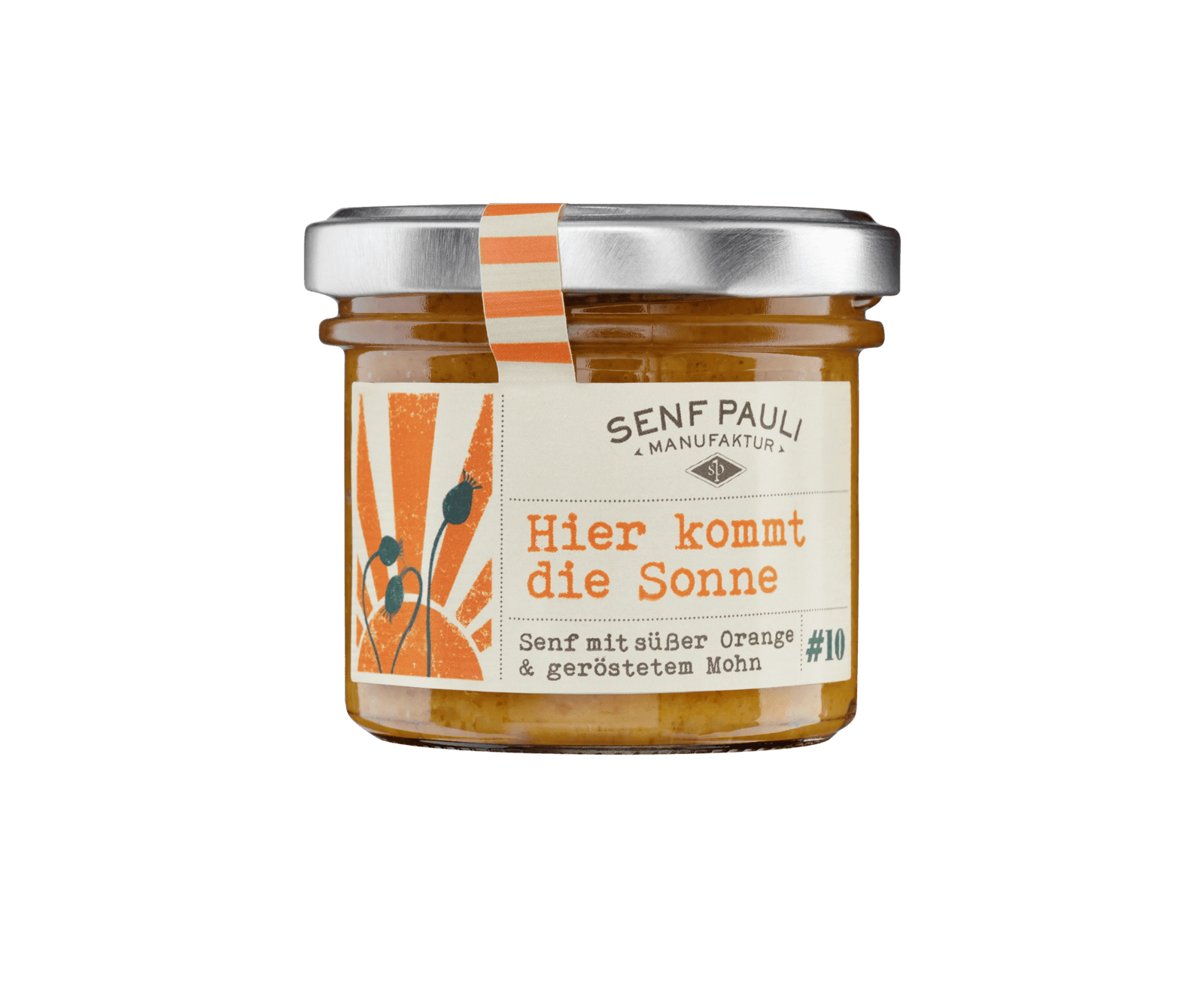 Senf Pauli "Hier kommt die Sonne" – Senf mit Orange und Mohn 110ml - Feinkost Schmitz