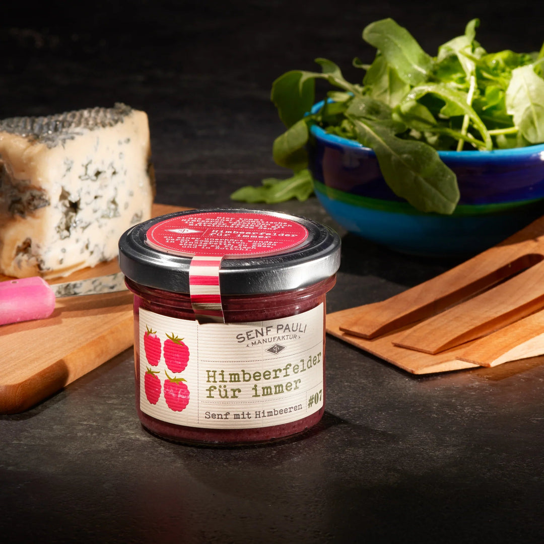Senf Pauli "Himbeerfelder für immer" - Senf mit Himbeeren 110ml - Feinkost Schmitz