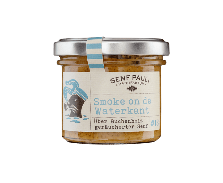 Senf Pauli" Smoke on de Waterkant" Über Buchenholz geräucherter Senf 110ml - Feinkost Schmitz